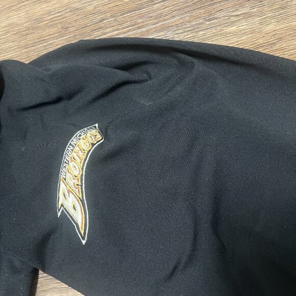 Western Michigan Uni Broncos Zip Old Logo Shirt - Black XL Great Condition - Picture 6 of 6